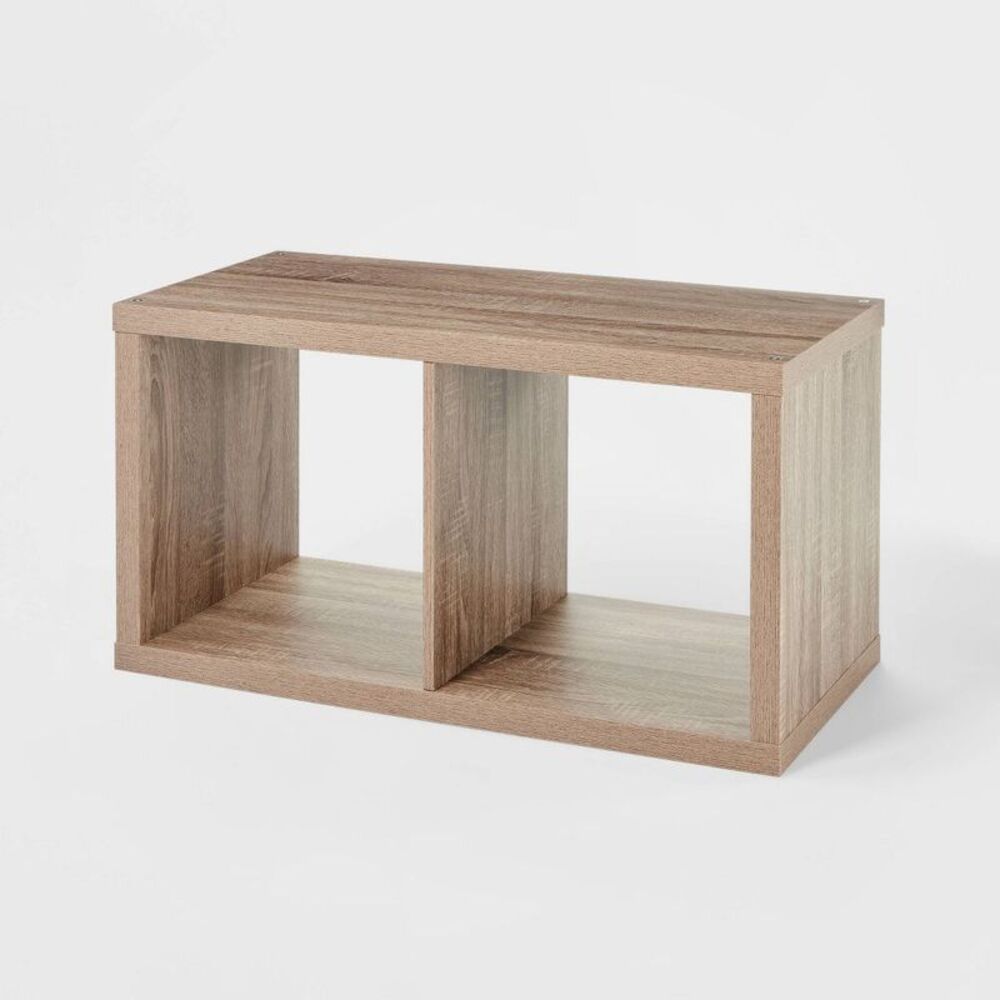 Brightroom - 13'' 2 Cube Organizer Weathered Gray - Brightroom: Gray